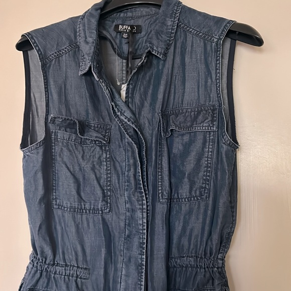 ❤️NWT.  Buffalo: David Bitton sleeveless, lightweight denim deep blue blouse. - Picture 1 of 8